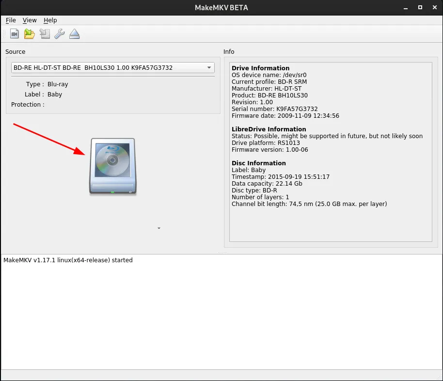 MakeMKV Initial Screen